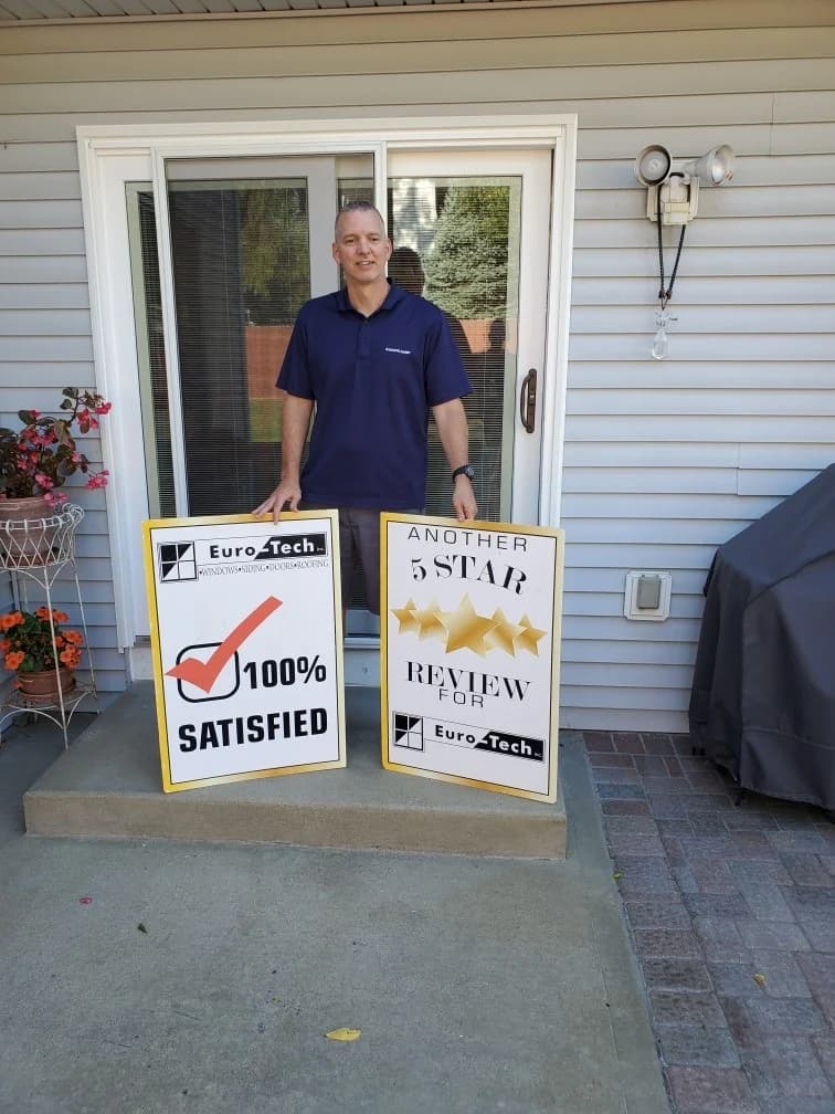 Sliding patio door installation in Rockford, IL — satisfied Euro-Tech customer